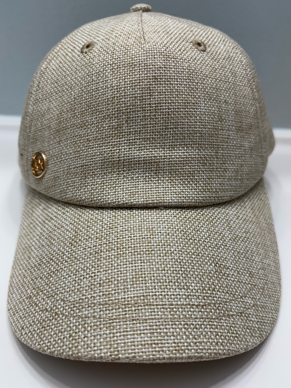 Michael Kors Beige Textured Linen/poly Baseball Cap